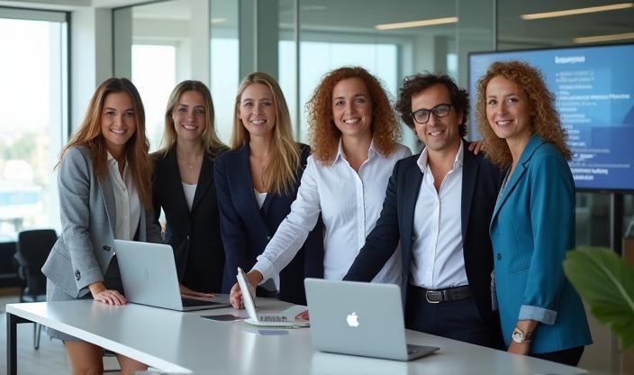 Team of ReteMobile Italia at their Rome headquarters